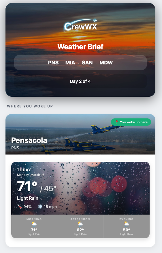 Pensacola weather brief
